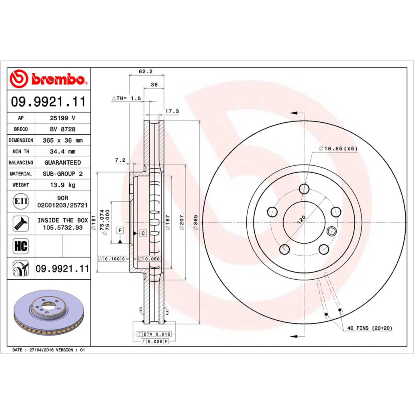 Disco De Freno Delantero Para Bmw X5 2007-2013