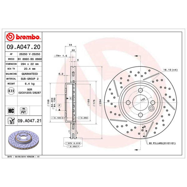 Disco De Freno Delantero Para Mini Cooper 2006-2015