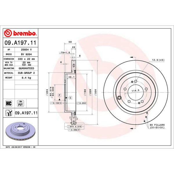 Disco De Freno Trasero Para Mitsubishi Lancer 2008-2015