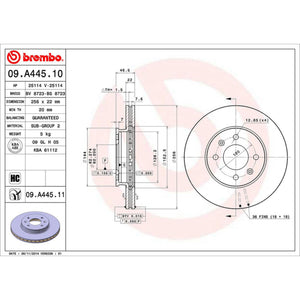 Disco De Freno Delantero Para Kia Rio 2006-2011