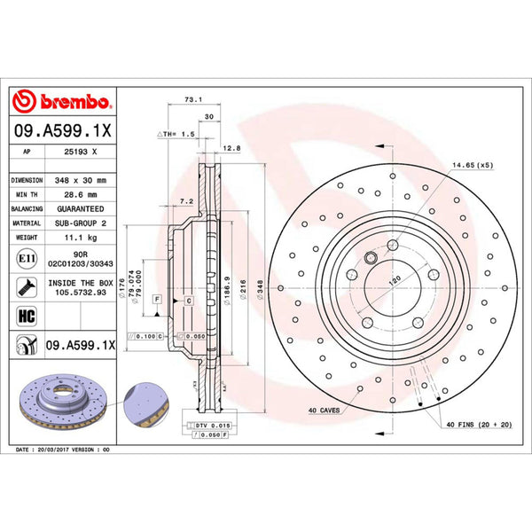 Disco De Freno Delantero Para Bmw 335I 2007-2010