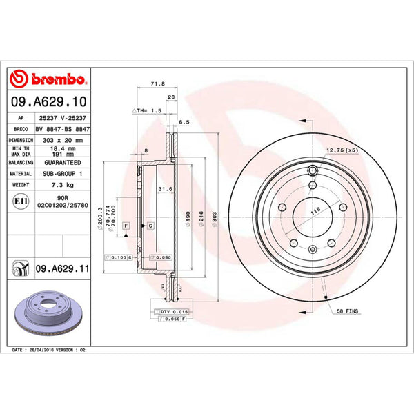 Disco De Freno Trasero Para Chevrolet Equinox 2007-2008