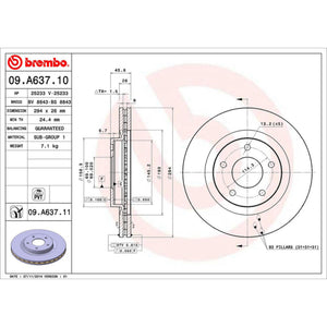 Disco De Freno Delantero Para Dodge Caliber 2007-2008