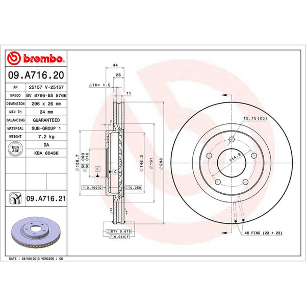 Disco De Freno Delantero Para Nissan Sentra 2007-2019
