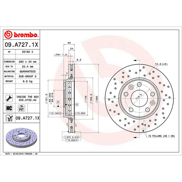 Disco De Freno Delantero Para Renault Duster 2013-2020