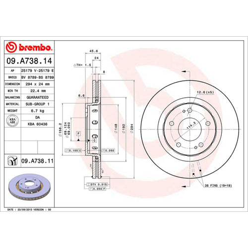 Disco De Freno Delantero Para Mitsubishi Outlander 2004-2006