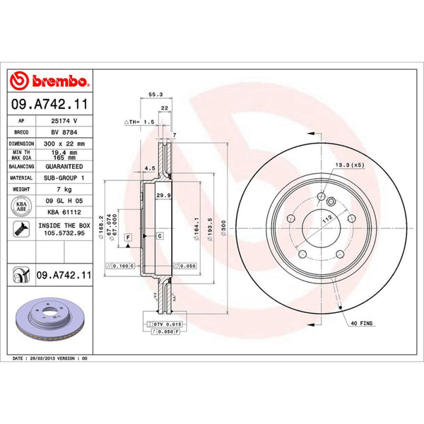 Disco De Freno Trasero Para Mercedes-Benz C32 Amg 2002-2004