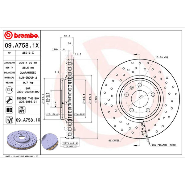Disco De Freno Delantero Para Audi A4 2009-2011