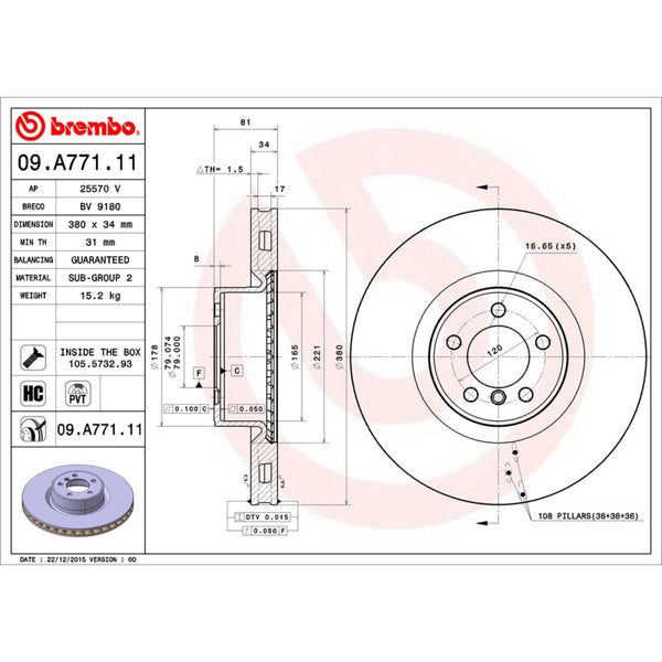 Disco De Freno Delantero Para Land Rover Range Rover 2010-2012