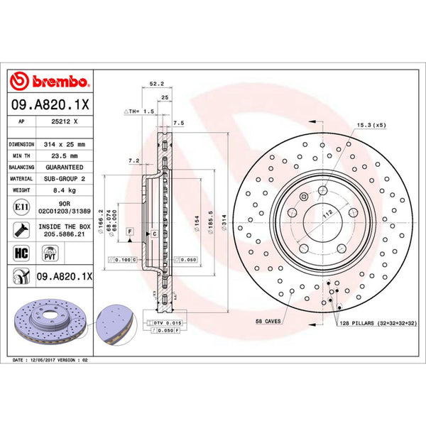 Disco De Freno Delantero Para Audi A4 2009-2022