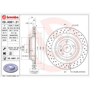 Disco De Freno Trasero Para Mercedes-Benz Ml350 2010-2015