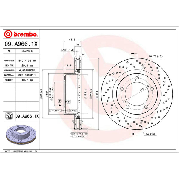 Disco De Freno Delantero Para Lexus Lx570 2008-2015