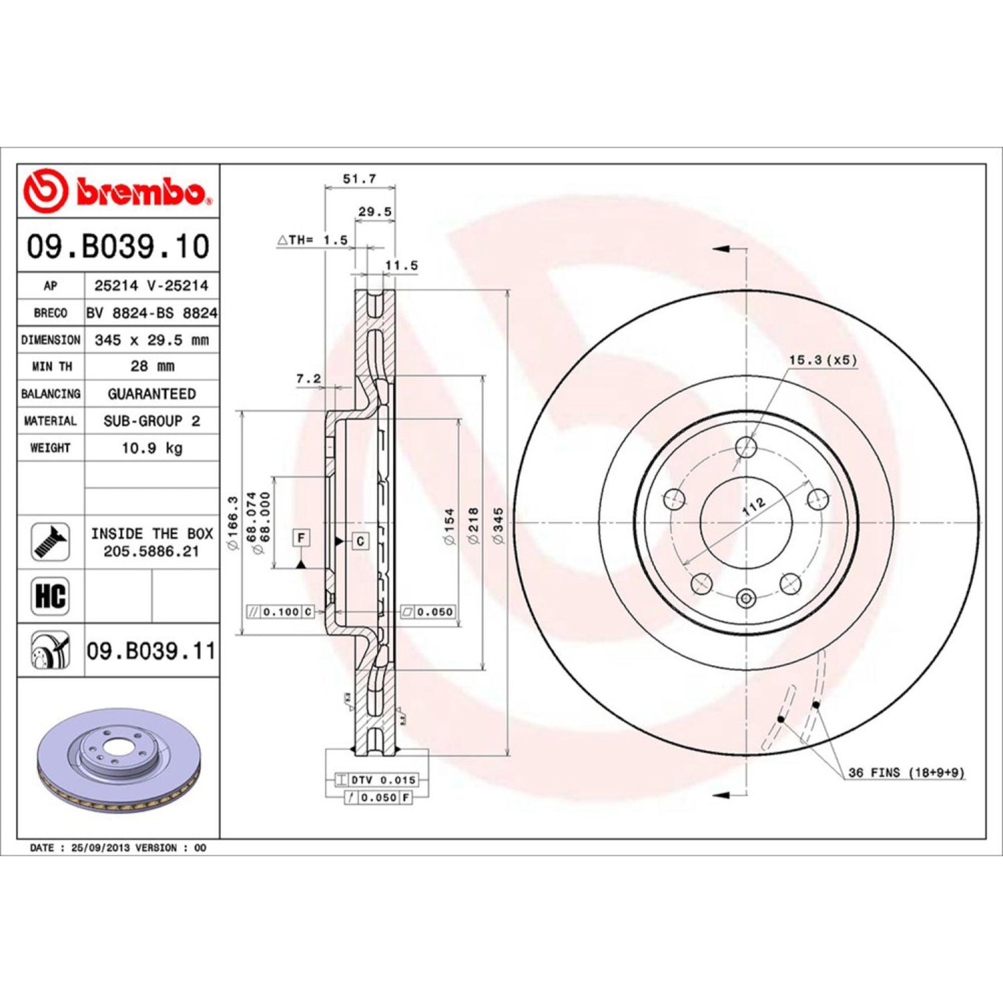 Disco De Freno Delantero Para Audi Q5 2009-2011