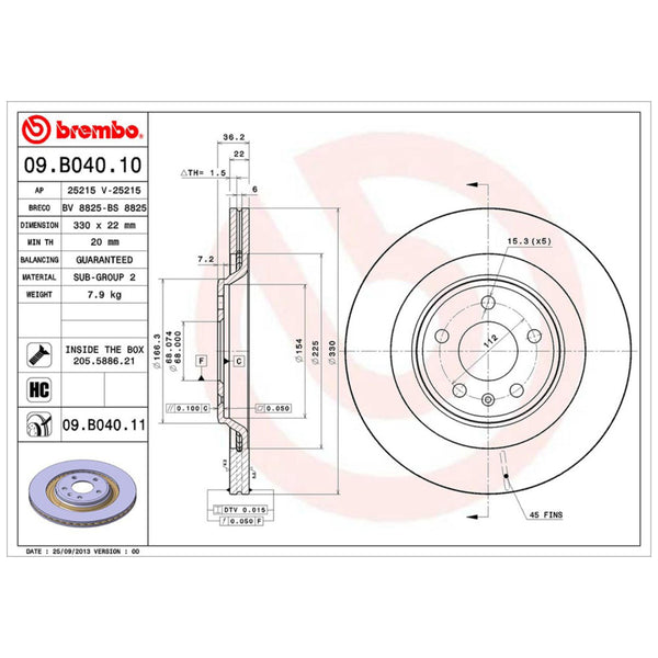 Disco De Freno Trasero Para Audi Q5 2009-2013