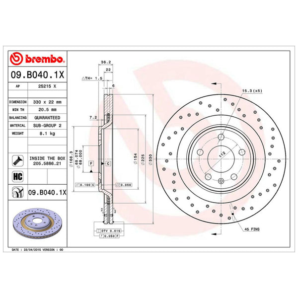 Disco De Freno Trasero Para Audi Q5 2009-2013
