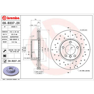 Disco De Freno Delantero Para Bmw 328I 2012-2013