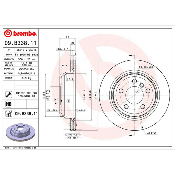 Disco De Freno Trasero Para Bmw 328I 2012-2016