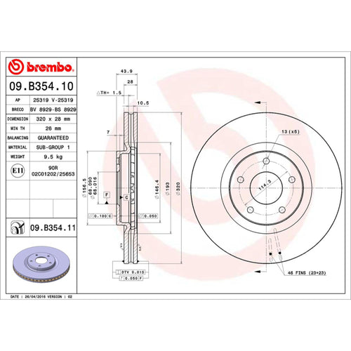 Disco De Freno Delantero Para Nissan Sentra 2007-2012