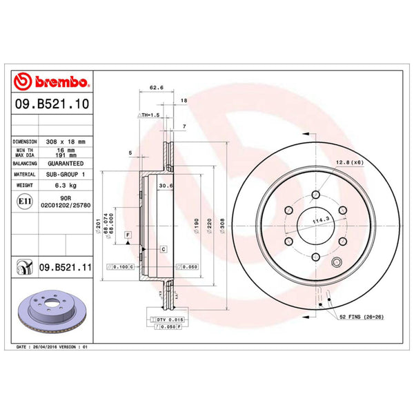 Disco De Freno Trasero Para Nissan Pathfinder 2005-2012