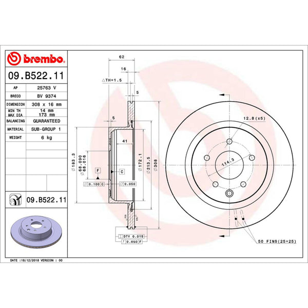 Disco De Freno Trasero Para Nissan 350Z 2006-2008