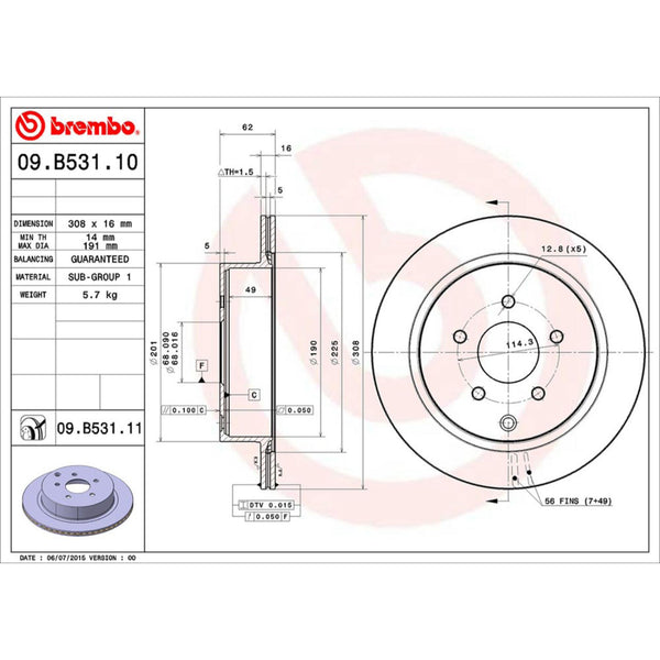 Disco De Freno Trasero Para Nissan Murano 2003-2019