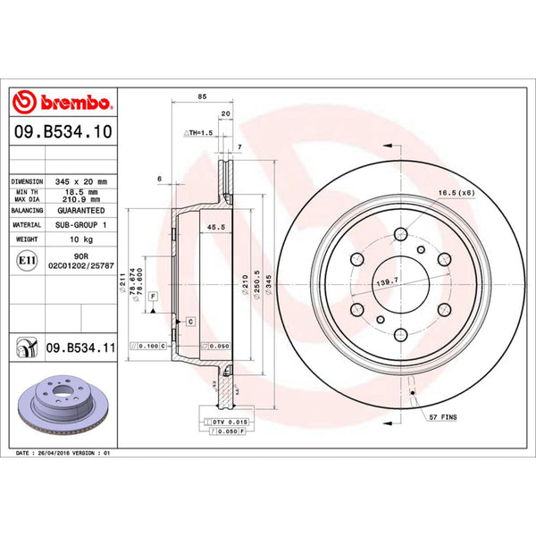 Disco De Freno Trasero Para Cadillac Escalade 2007-2020