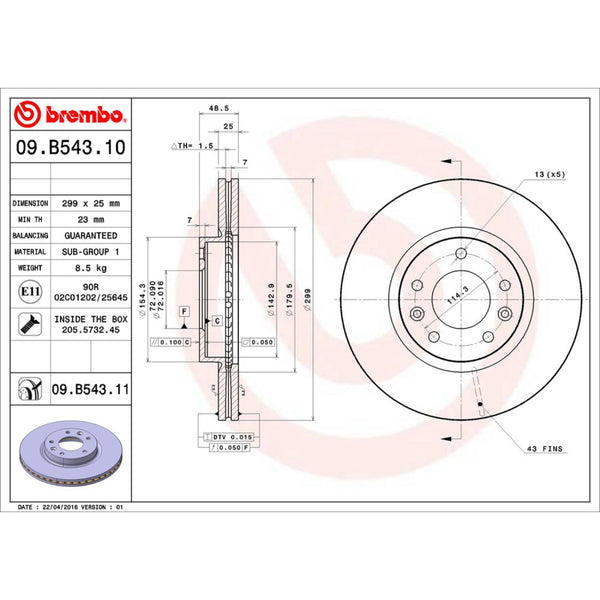 Disco De Freno Delantero Para Ford Fusion 2006-2012