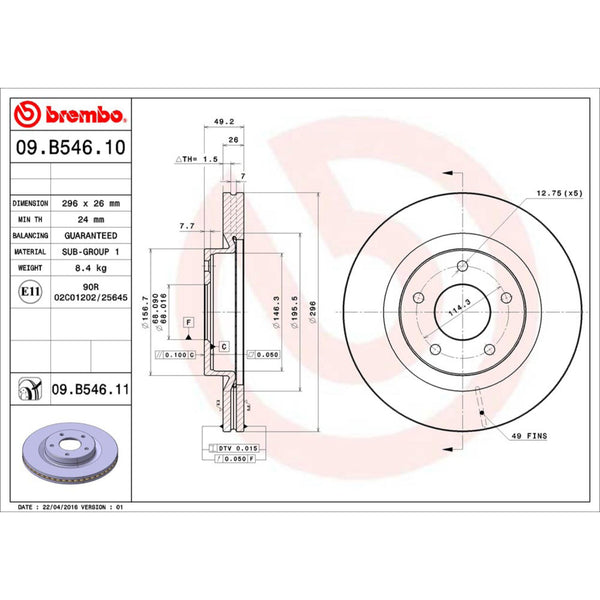 Disco De Freno Delantero Para Nissan Altima 2007-2013