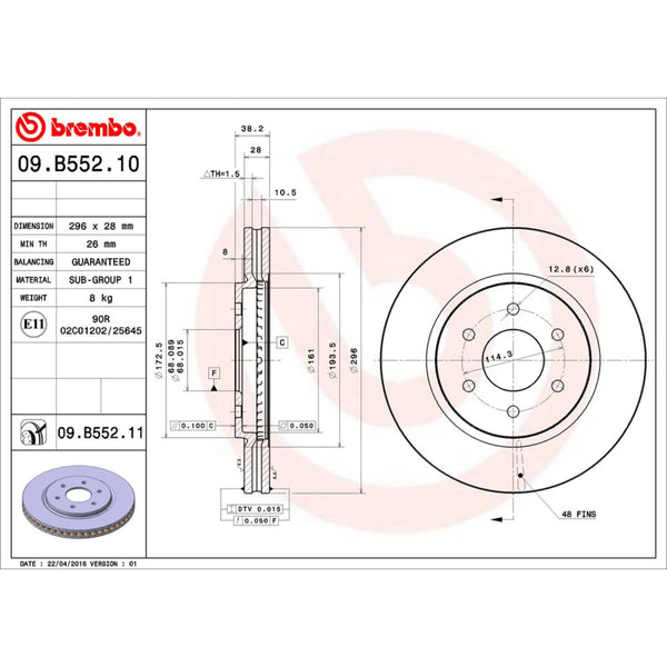 Disco De Freno Delantero Para Nissan Xterra 2005-2015