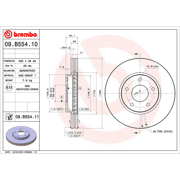 Disco De Freno Delantero Para Nissan Pathfinder 2016-2019