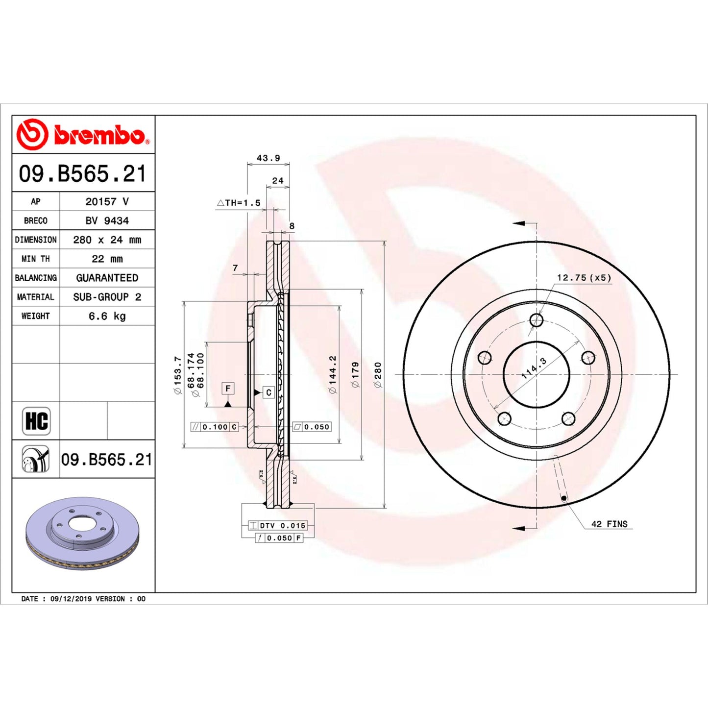 Disco De Freno Delantero Para Nissan Sentra 2013-2019