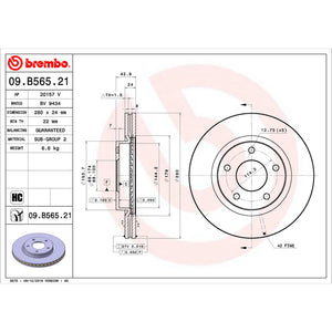 Disco De Freno Delantero Para Nissan Sentra 2013-2019
