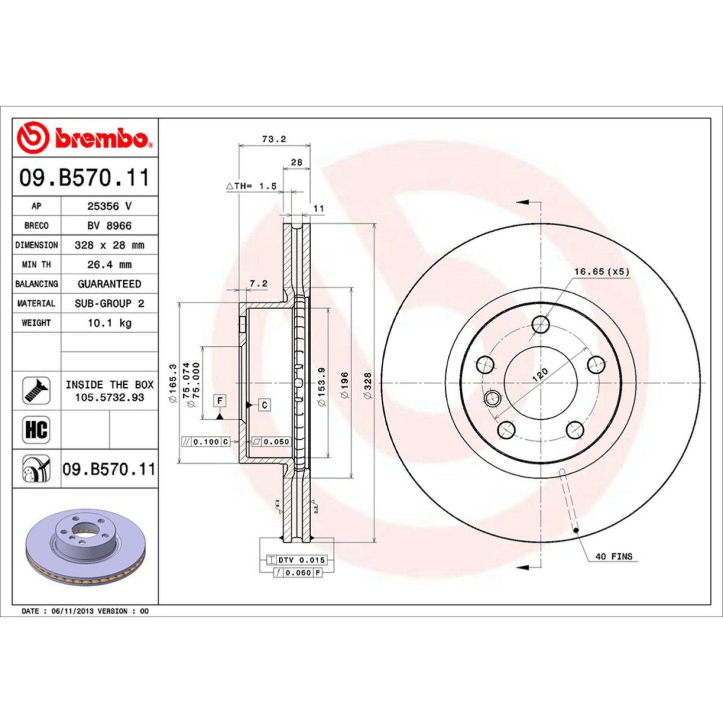 Disco De Freno Delantero Para Bmw X3 2012-2014