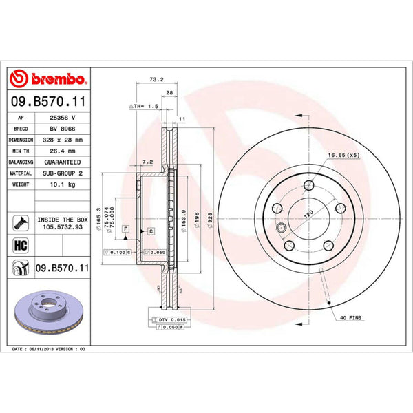 Disco De Freno Delantero Para Bmw X3 2012-2014
