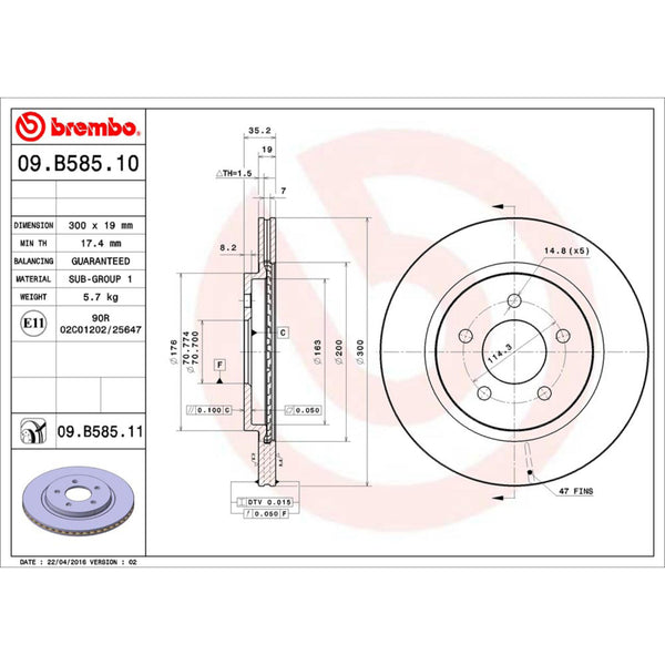 Disco De Freno Trasero Para Ford Mustang 2005-2014