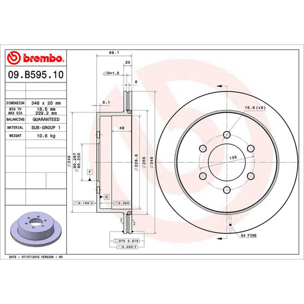 Disco De Freno Trasero Para Ford F-150 2004-2011