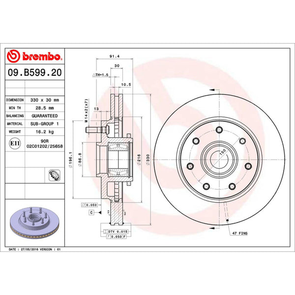 Disco De Freno Delantero Para Ford F-150 2004-2008
