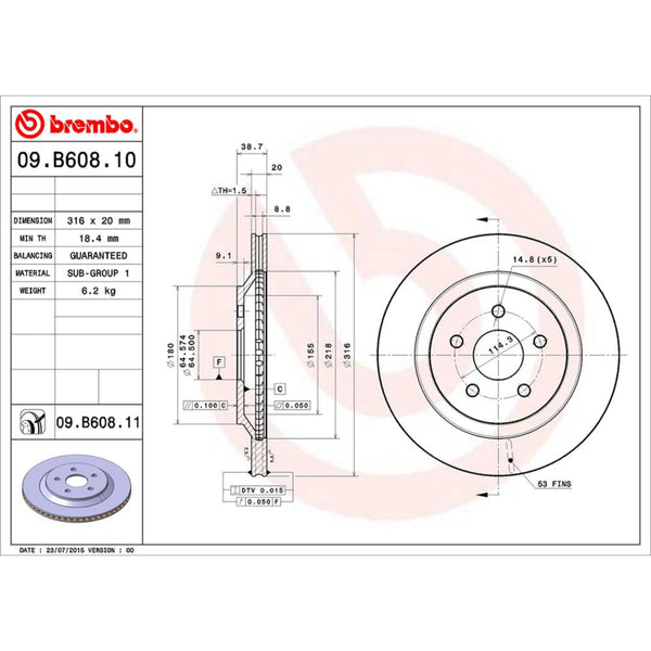 Disco De Freno Trasero Para Ford Freestar 2004-2007