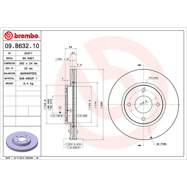 Disco De Freno Delantero Para Nissan Sentra 2007-2012
