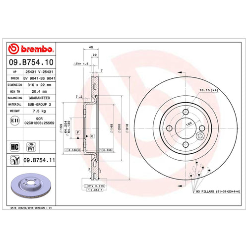 Disco De Freno Delantero Para Mini Cooper 2007-2015