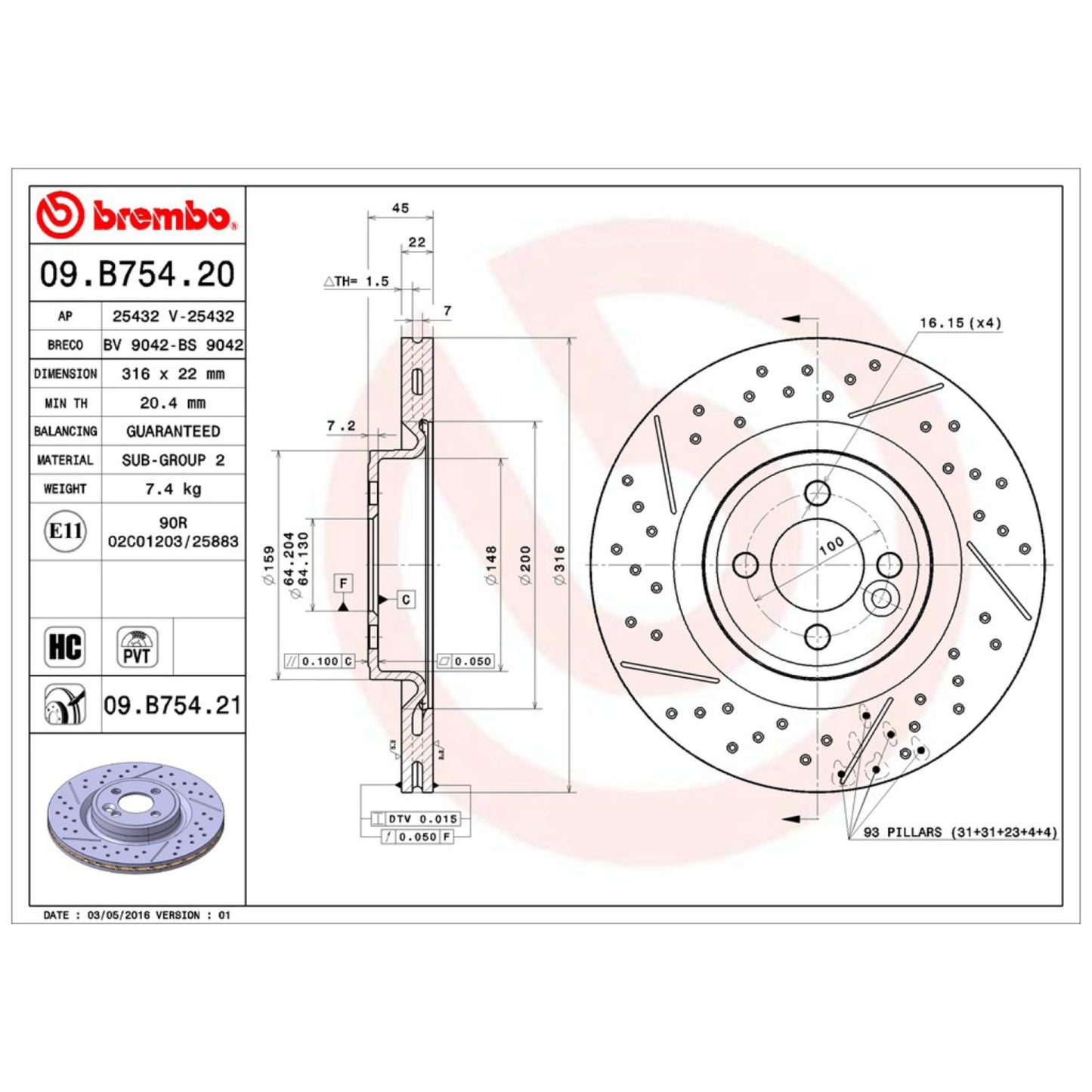 Disco De Freno Delantero Para Mini Cooper 2007-2015