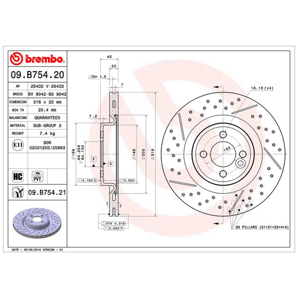 Disco De Freno Delantero Para Mini Cooper 2007-2015