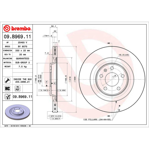 Disco De Freno Trasero Para Audi A4 2009-2022