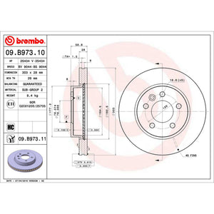 Disco De Freno Delantero Para Volkswagen Amarok 2011-2020