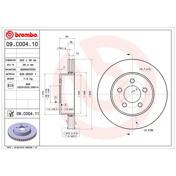 Disco De Freno Delantero Para Dodge Nitro 2007-2012