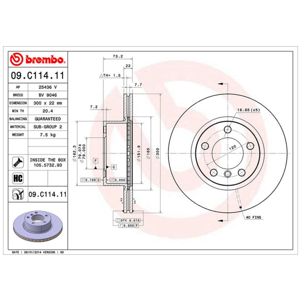 Disco De Freno Delantero Para Bmw 320I 2012-2018