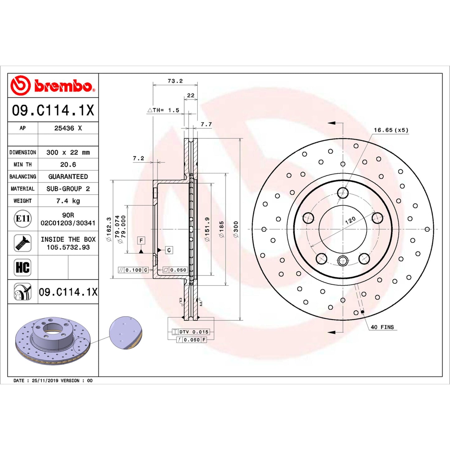 Disco De Freno Delantero Para Bmw 320I 2012-2018