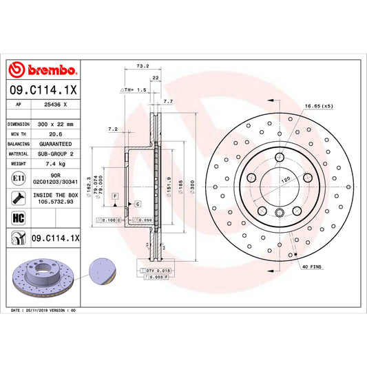 Disco De Freno Delantero Para Bmw 320I 2012-2018
