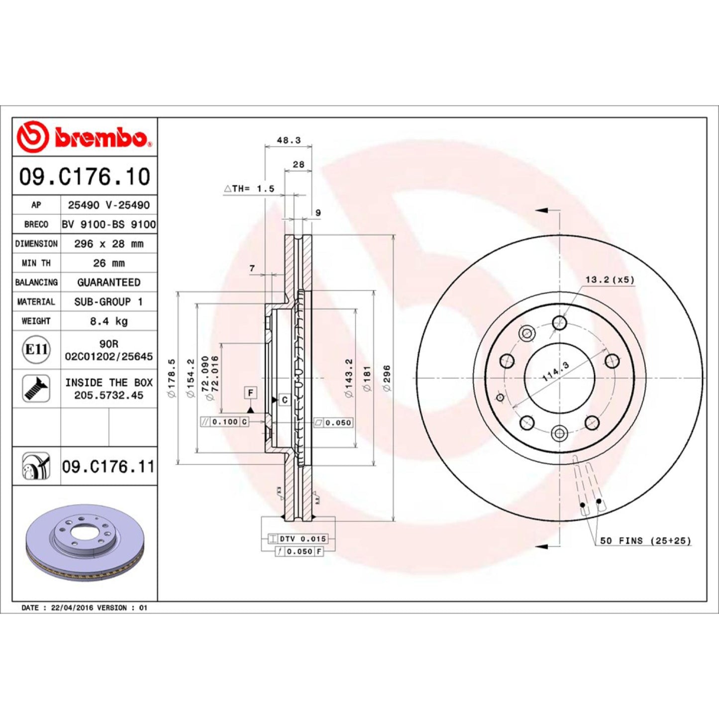Disco De Freno Delantero Para Mazda Cx-7 2007-2012