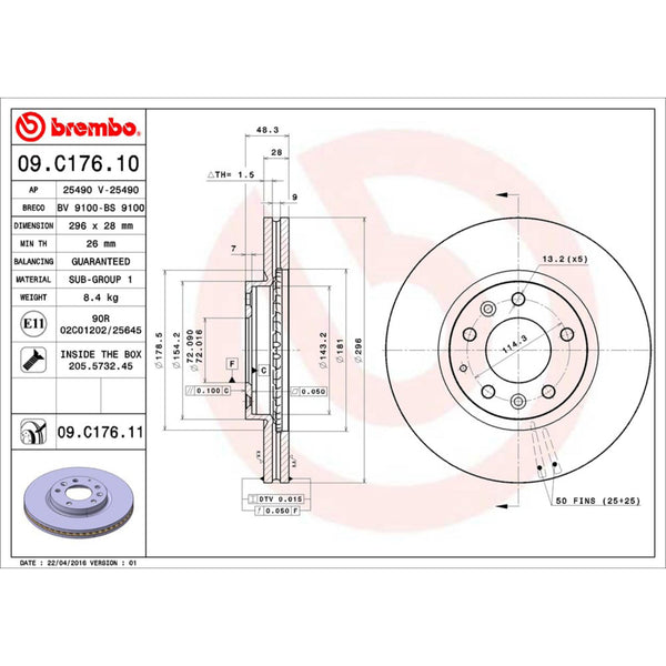 Disco De Freno Delantero Para Mazda Cx-7 2007-2012